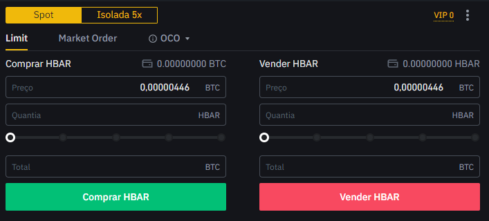 limit order hbar
