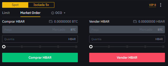 market order hbar