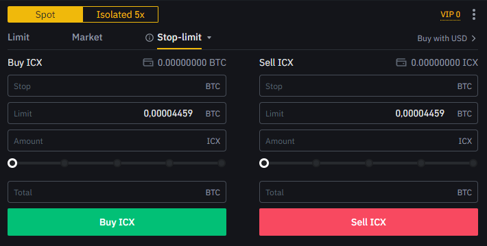 stop limit icx