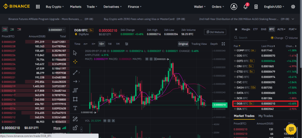 trade digibyte