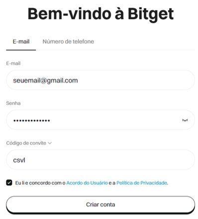 código de convite bitget